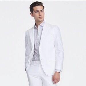 Tommy Hilfiger Sport Coat Mens 46R Grey Conrad Stretch Blazer Suit Jacket *Flaw*